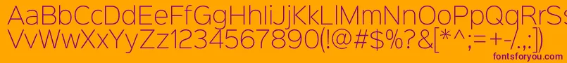 Sinkinsans200xlight Font – Purple Fonts on Orange Background