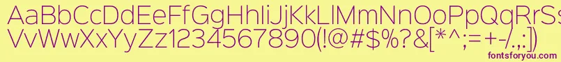 Sinkinsans200xlight Font – Purple Fonts on Yellow Background
