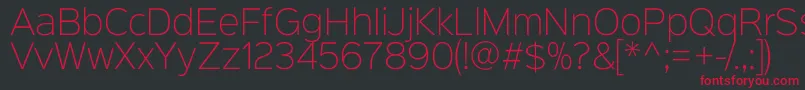 Шрифт Sinkinsans200xlight – красные шрифты на чёрном фоне
