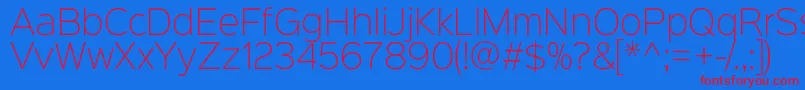 Sinkinsans200xlight Font – Red Fonts on Blue Background