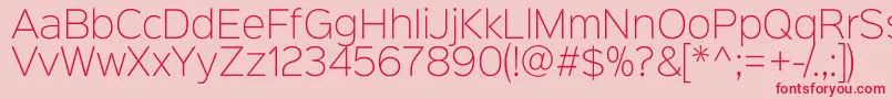 フォントSinkinsans200xlight – ピンクの背景に赤い文字