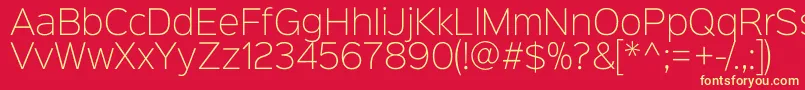 Czcionka Sinkinsans200xlight – żółte czcionki na czerwonym tle