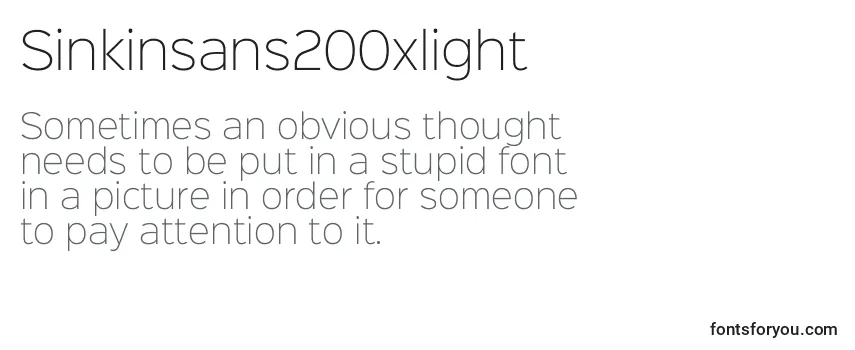 Schriftart Sinkinsans200xlight (67642)