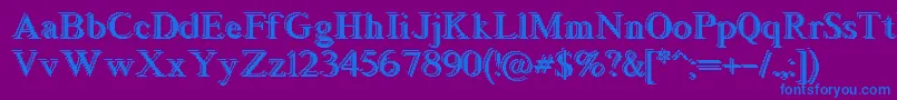 Blockstepped Font – Blue Fonts on Purple Background