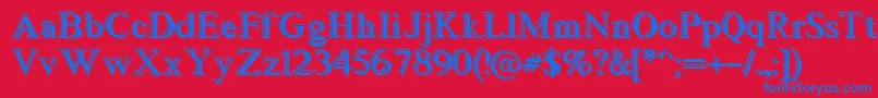 Blockstepped Font – Blue Fonts on Red Background