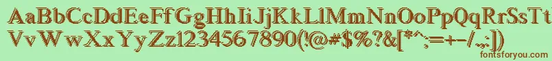 Blockstepped Font – Brown Fonts on Green Background