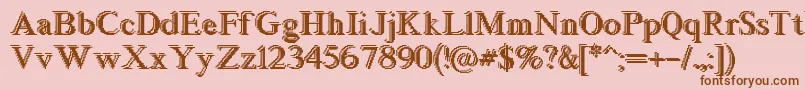 Blockstepped Font – Brown Fonts on Pink Background