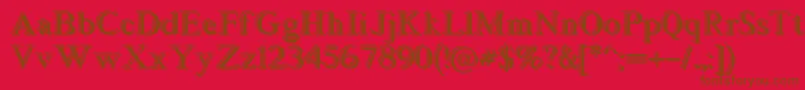 フォントBlockstepped – 赤い背景に茶色の文字