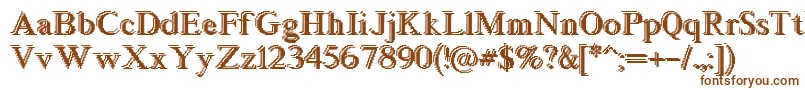 Blockstepped-fontti – ruskeat fontit valkoisella taustalla