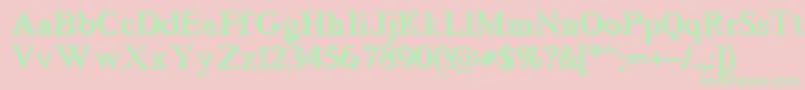Blockstepped Font – Green Fonts on Pink Background