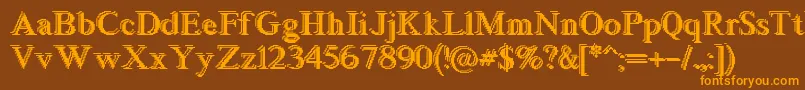 Blockstepped Font – Orange Fonts on Brown Background