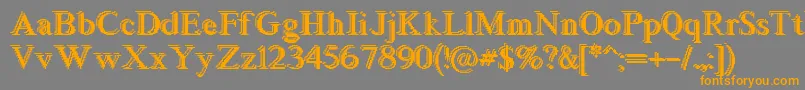 Blockstepped Font – Orange Fonts on Gray Background