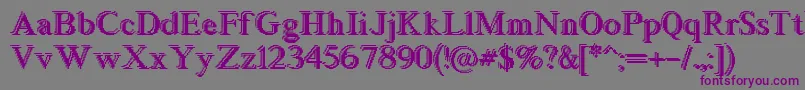 Blockstepped Font – Purple Fonts on Gray Background