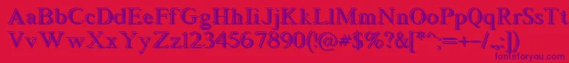 Blockstepped Font – Purple Fonts on Red Background