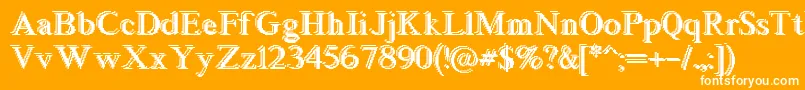 Blockstepped Font – White Fonts on Orange Background