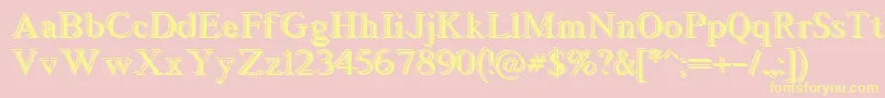 Blockstepped Font – Yellow Fonts on Pink Background
