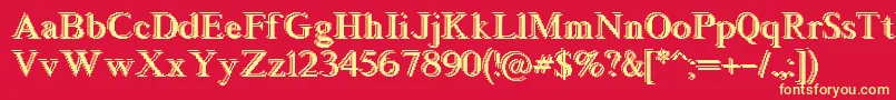 Blockstepped Font – Yellow Fonts on Red Background