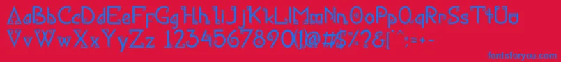 Weitere Informationen zur KanaRegular-Schriftart KanaRegular-Schriftart – Blaue Schriften auf rotem Hintergrund