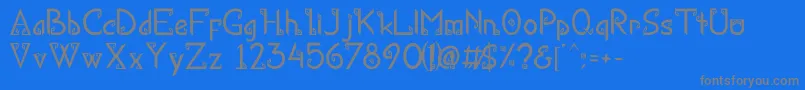 KanaRegular-Schriftart – Graue Schriften auf blauem Hintergrund