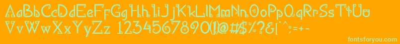 Подробнее о шрифте KanaRegular Шрифт KanaRegular – зелёные шрифты на оранжевом фоне