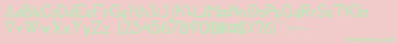 KanaRegular Font – Green Fonts on Pink Background