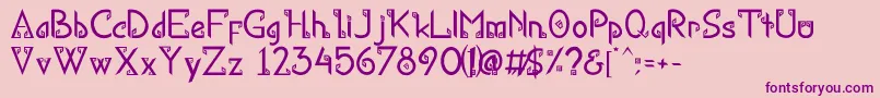 Подробнее о шрифте KanaRegular Шрифт KanaRegular – фиолетовые шрифты на розовом фоне