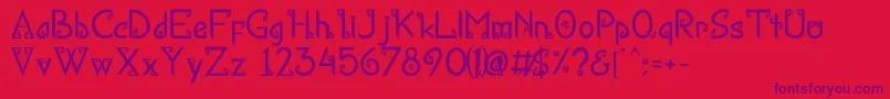 KanaRegular Font – Purple Fonts on Red Background