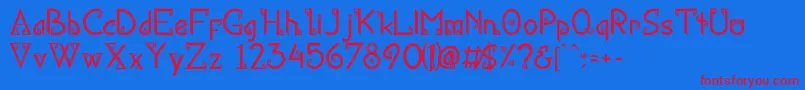 KanaRegular Font – Red Fonts on Blue Background