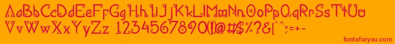 KanaRegular Font – Red Fonts on Orange Background