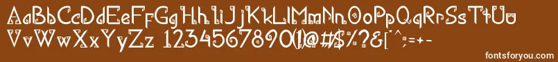 フォントKanaRegular – 茶色の背景に白い文字