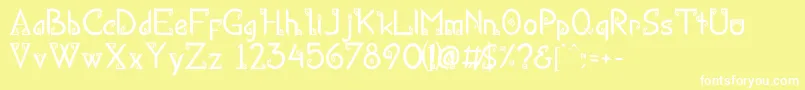 フォントKanaRegular – 黄色い背景に白い文字