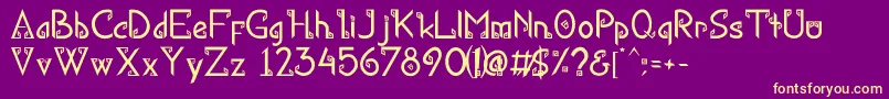 KanaRegular Font – Yellow Fonts on Purple Background