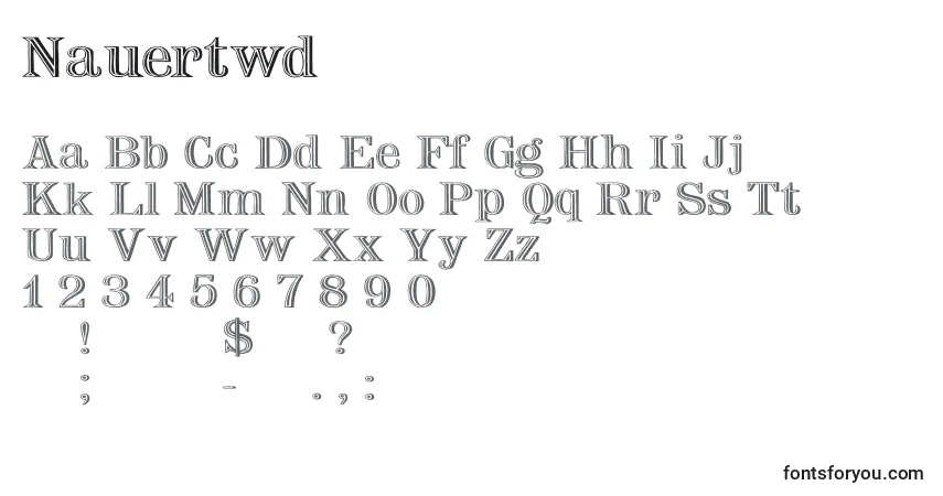 A fonte Nauertwd – alfabeto, números, caracteres especiais