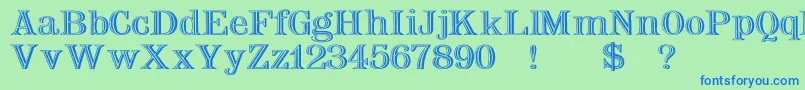 フォントNauertwd – 青い文字は緑の背景です。