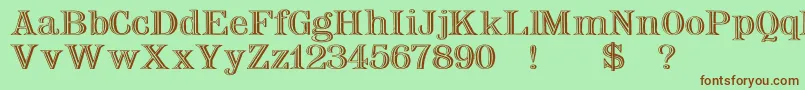 Nauertwd-fontti – ruskeat fontit vihreällä taustalla
