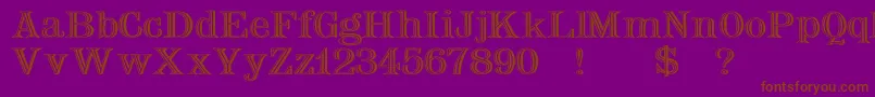 フォントNauertwd – 紫色の背景に茶色のフォント