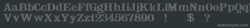 Nauertwd-fontti – harmaat kirjasimet mustalla taustalla