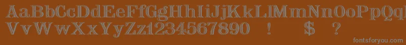 フォントNauertwd – 茶色の背景に灰色の文字