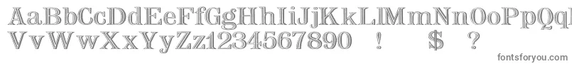 Nauertwd-fontti – harmaat kirjasimet valkoisella taustalla