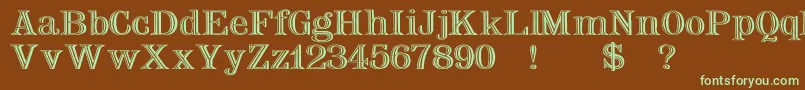 Шрифт Nauertwd – зелёные шрифты на коричневом фоне