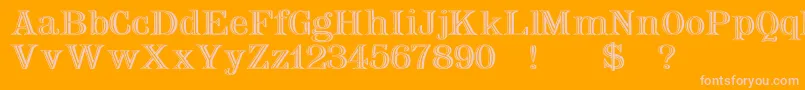 Nauertwd Font – Pink Fonts on Orange Background