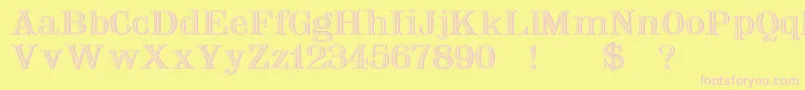 Nauertwd Font – Pink Fonts on Yellow Background