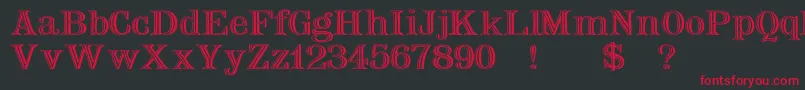 Nauertwd Font – Red Fonts on Black Background