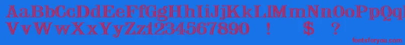 Nauertwd Font – Red Fonts on Blue Background