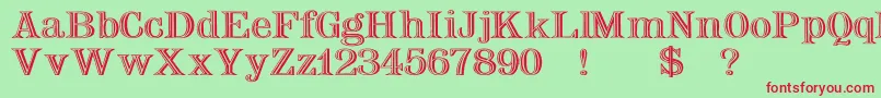 Nauertwd-fontti – punaiset fontit vihreällä taustalla