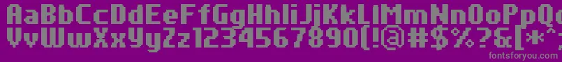 PfTempestaSevenCondensedBold-Schriftart – Graue Schriften auf violettem Hintergrund
