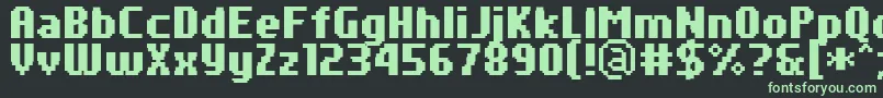 Czcionka PfTempestaSevenCondensedBold – zielone czcionki na czarnym tle