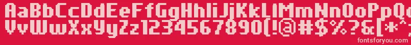 PfTempestaSevenCondensedBold Font – Pink Fonts on Red Background
