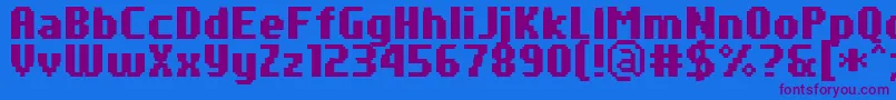 PfTempestaSevenCondensedBold Font – Purple Fonts on Blue Background