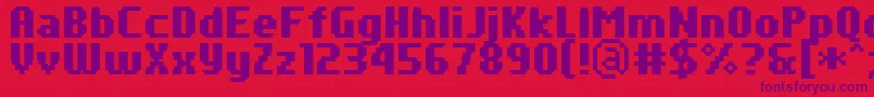 PfTempestaSevenCondensedBold Font – Purple Fonts on Red Background